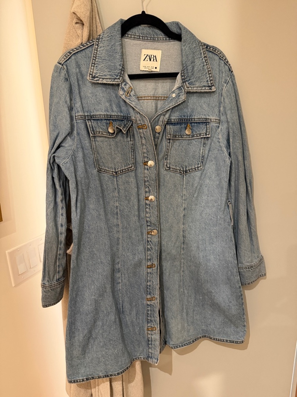 Zara Light Denim Jean Jacket Dress
